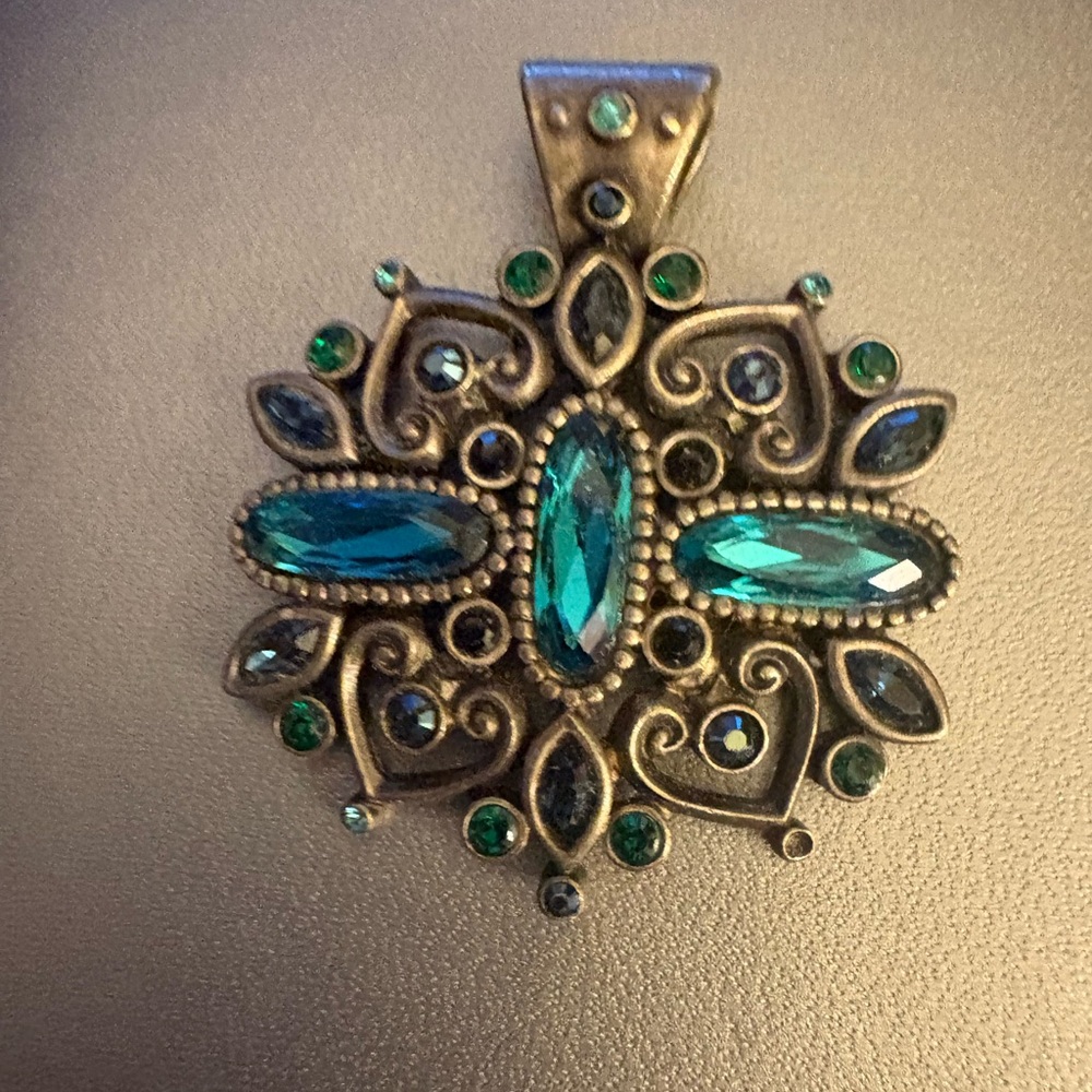 Elegant MYKA Blue and Green Gemstone Pendant